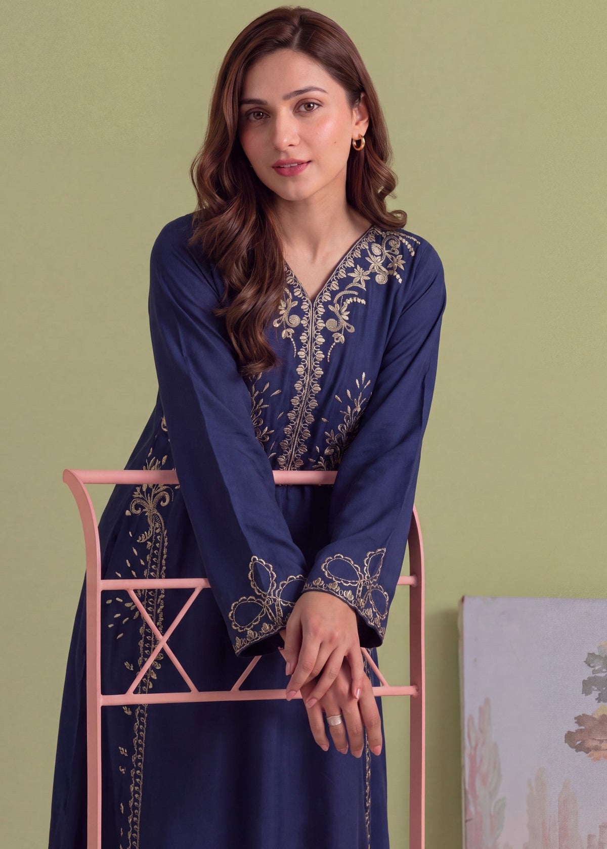 Dark Blue Linen Kaftan Daily Wear Online in Dubai UAE Abudhabi Ajman Sharjah
