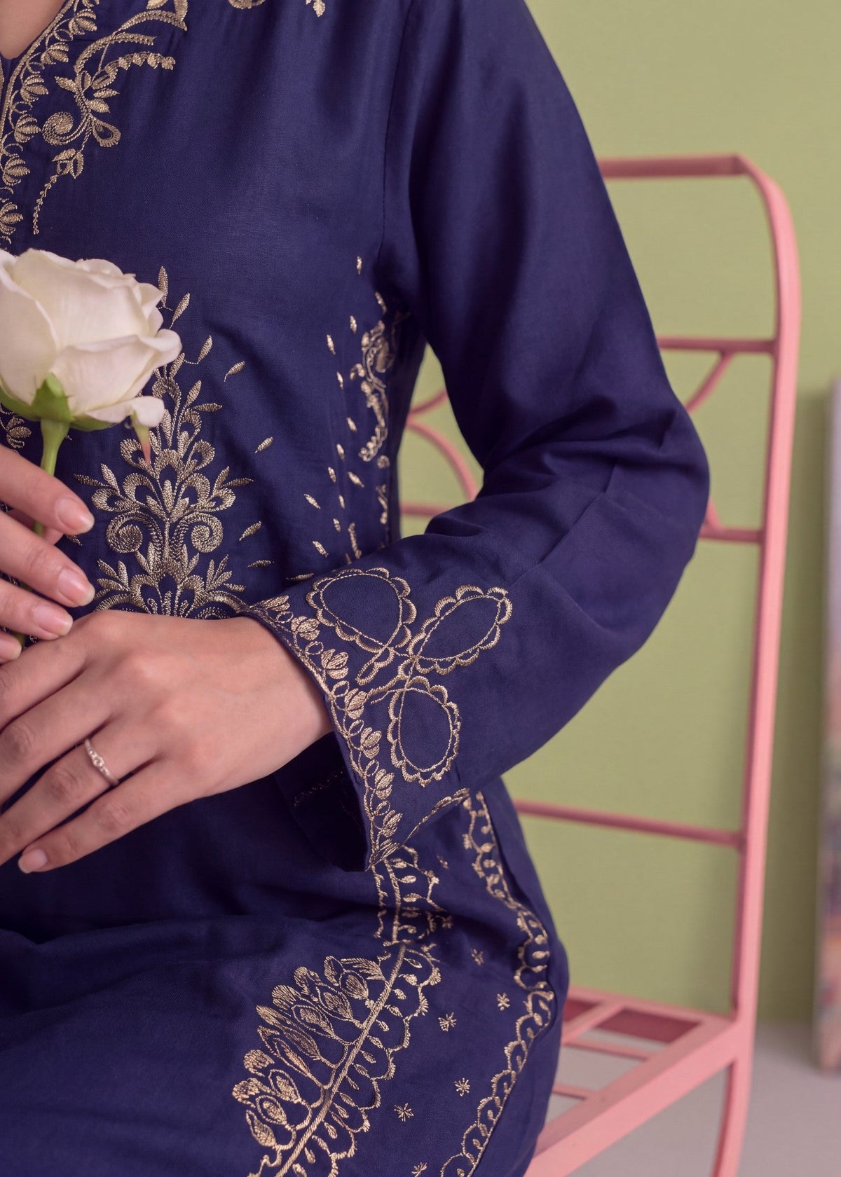 Dark Blue Linen Kaftan for Women Online in Sri Lanka India Australia