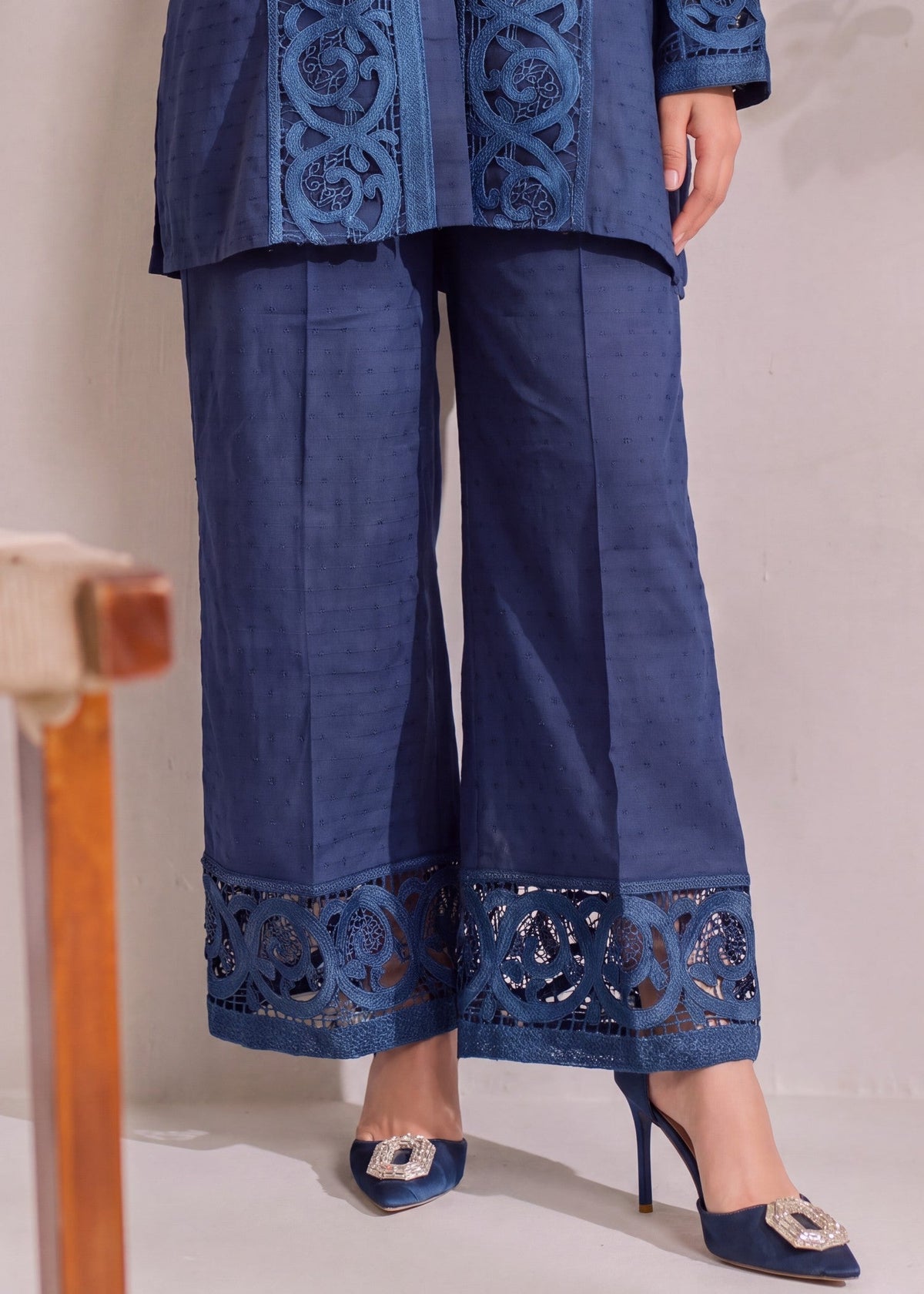 Dark Blue Textured Lawn Pakistani Clothes Online in Sri Lanka India Australia