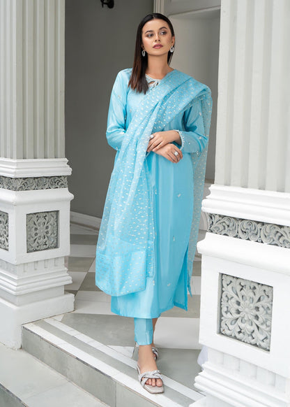 Dark Cyan Embroidered Katan Silk Salwar Kameez Online in KSA Riyadh Saudi Arabia Oman Bahrain Qatar