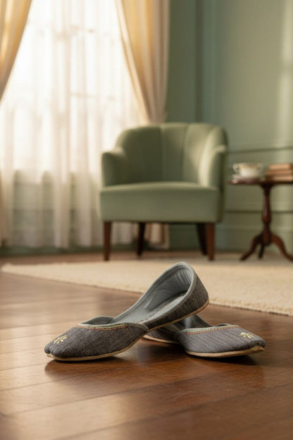 Dark Grey Cotton Khussa Online in Dubai UAE Abudhabi Ajman Sharjah