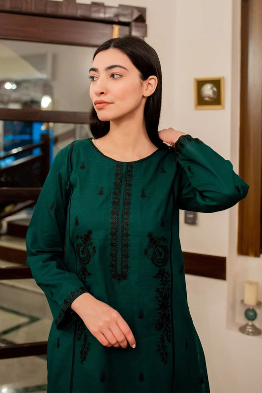 Pine Green Kurta with Straight Pants