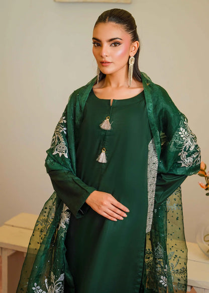 Dark Green Long Kurta Set with Dupatta
