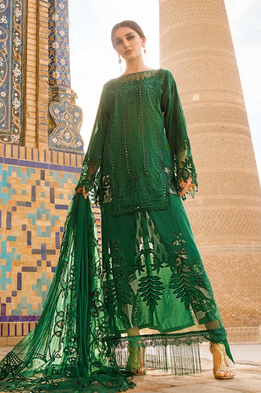 Bottle Green Embroidered Lawn Suit