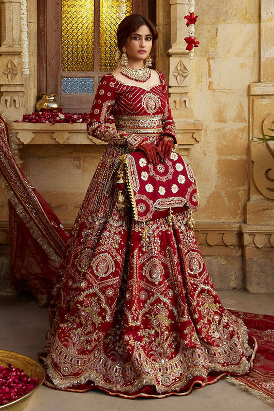 Sindoori Red Handmade Silk Lehenga