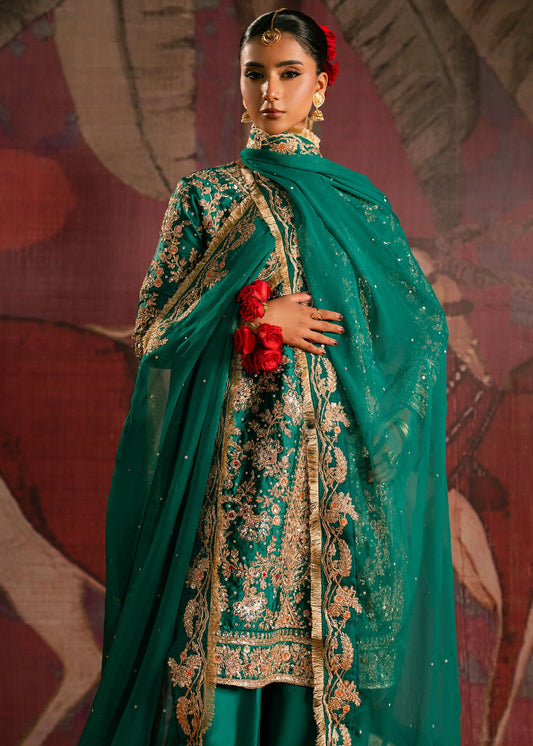 Deep Emerald Charmuse Designer Suit Online in Dubai DXB UAE Abudhabi Meena Bazaar