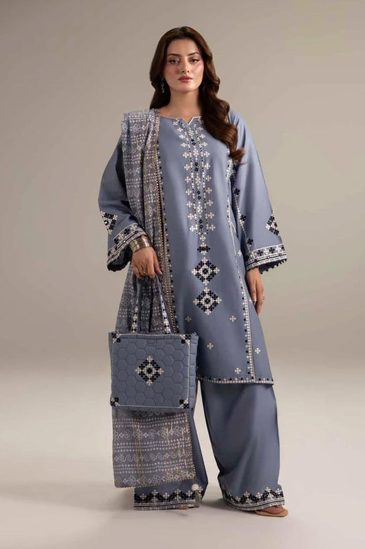 Denim Cotton Farshi Shalwar Suit Online in Dubai UAE Abudhabi Ajman Sharjah