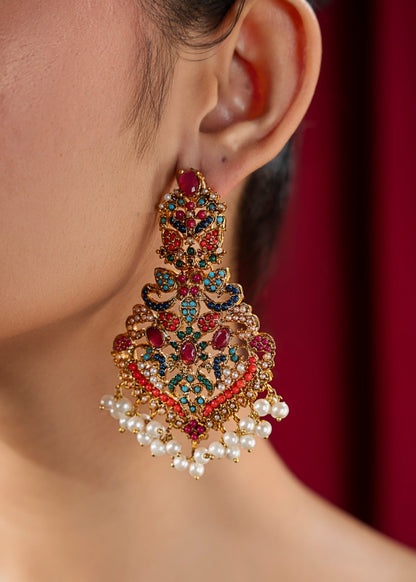 Desi Wedding Jewelry Set with Vibrant Gemstones Online in Sri Lanka India Australia
