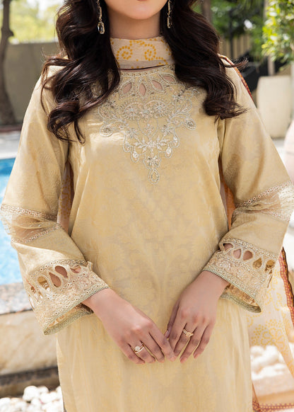 Designer Beige Embroidered Jacquard Salwar Kameez Online in Dubai UAE Abudhabi Ajman Sharjah