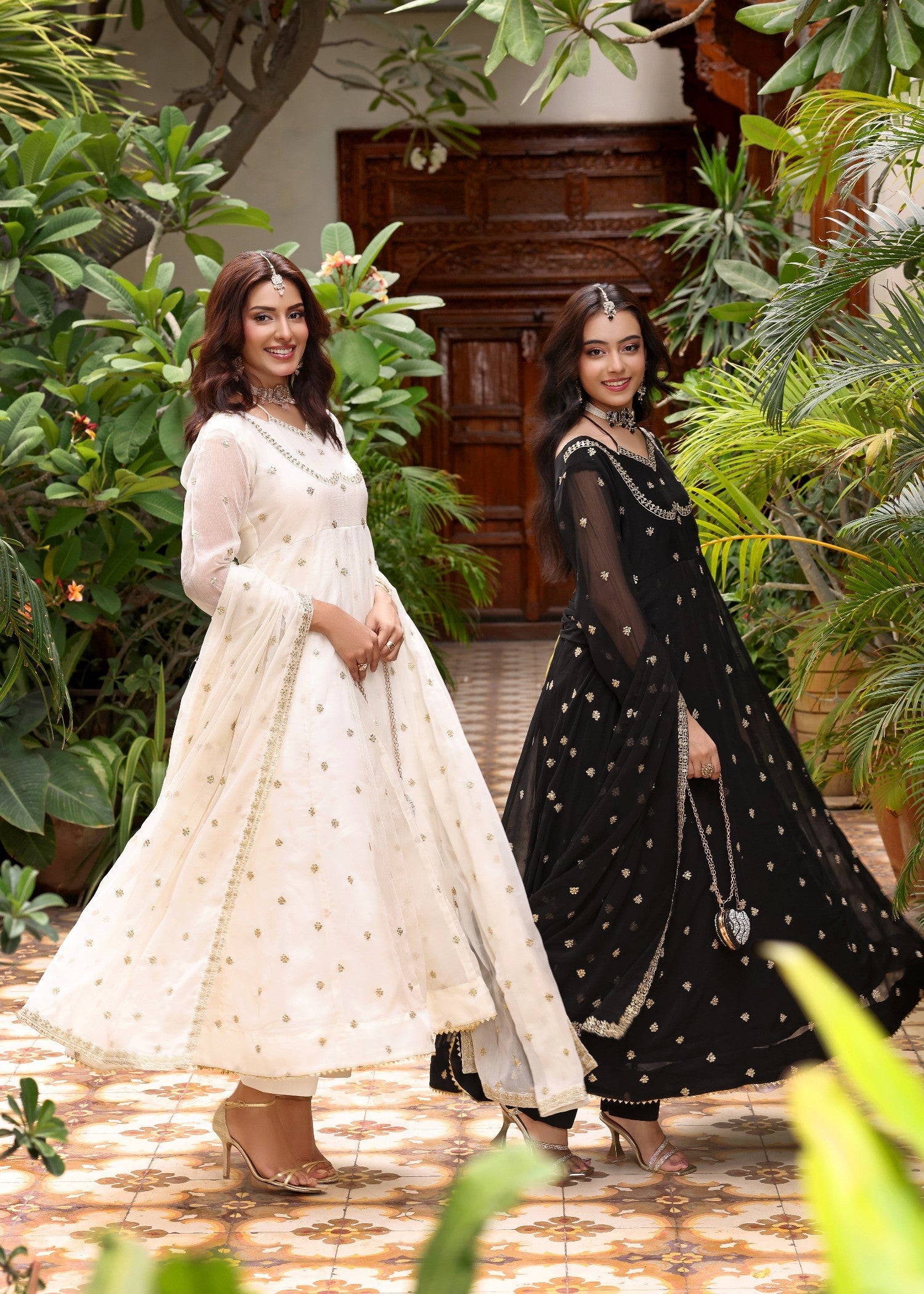 Designer Black Chiffon Embroidered Pishwas Online in UK USA Canada