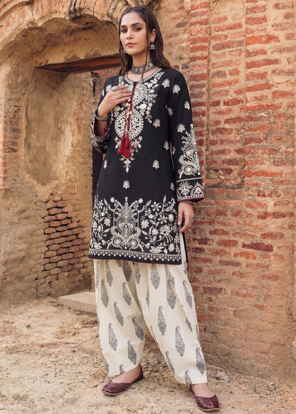 Designer Black Lawn Embroidered Salwar Suit Online in KSA Riyadh Saudi Arabia Oman Bahrain Qatar