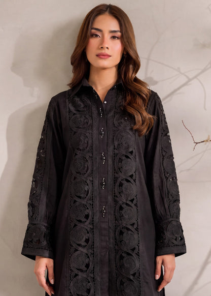 Designer Black Textured Lawn Salwar Suit Online in UK USA Canada