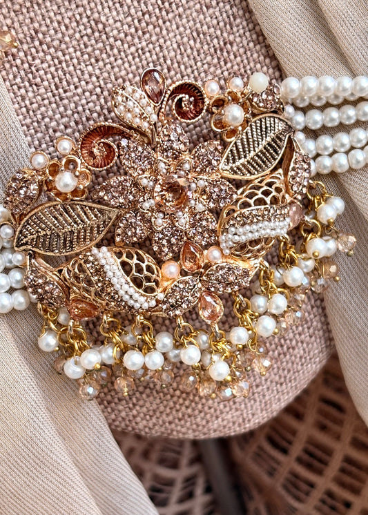 Designer Champagne Jewellery Set Online in KSA Riyadh Saudi Arabia Oman Bahrain Qatar