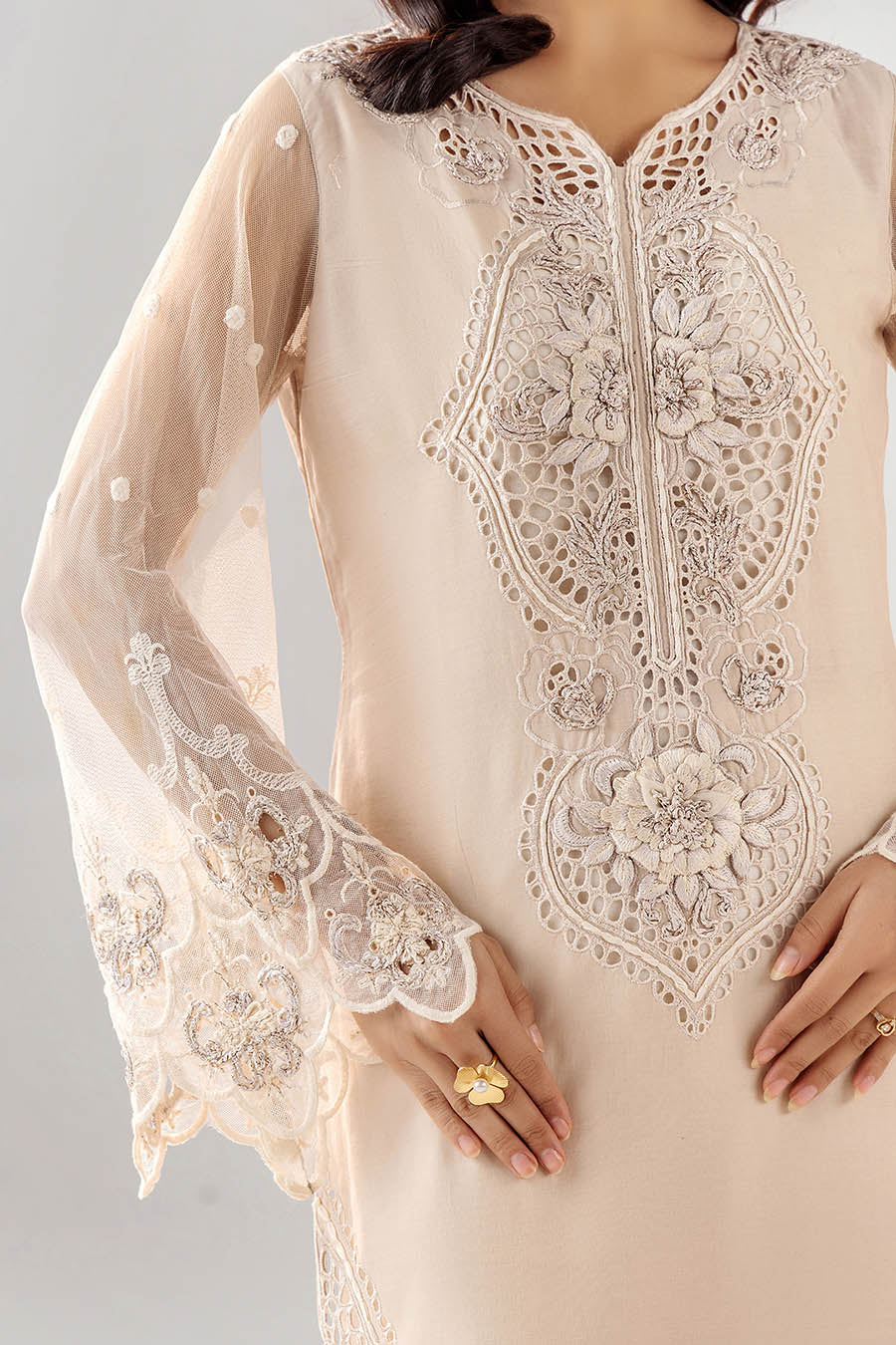 Designer Cotton Suit with Net Dupatta Online in Dubai DXB UAE Abudhabi Meena Bazaar