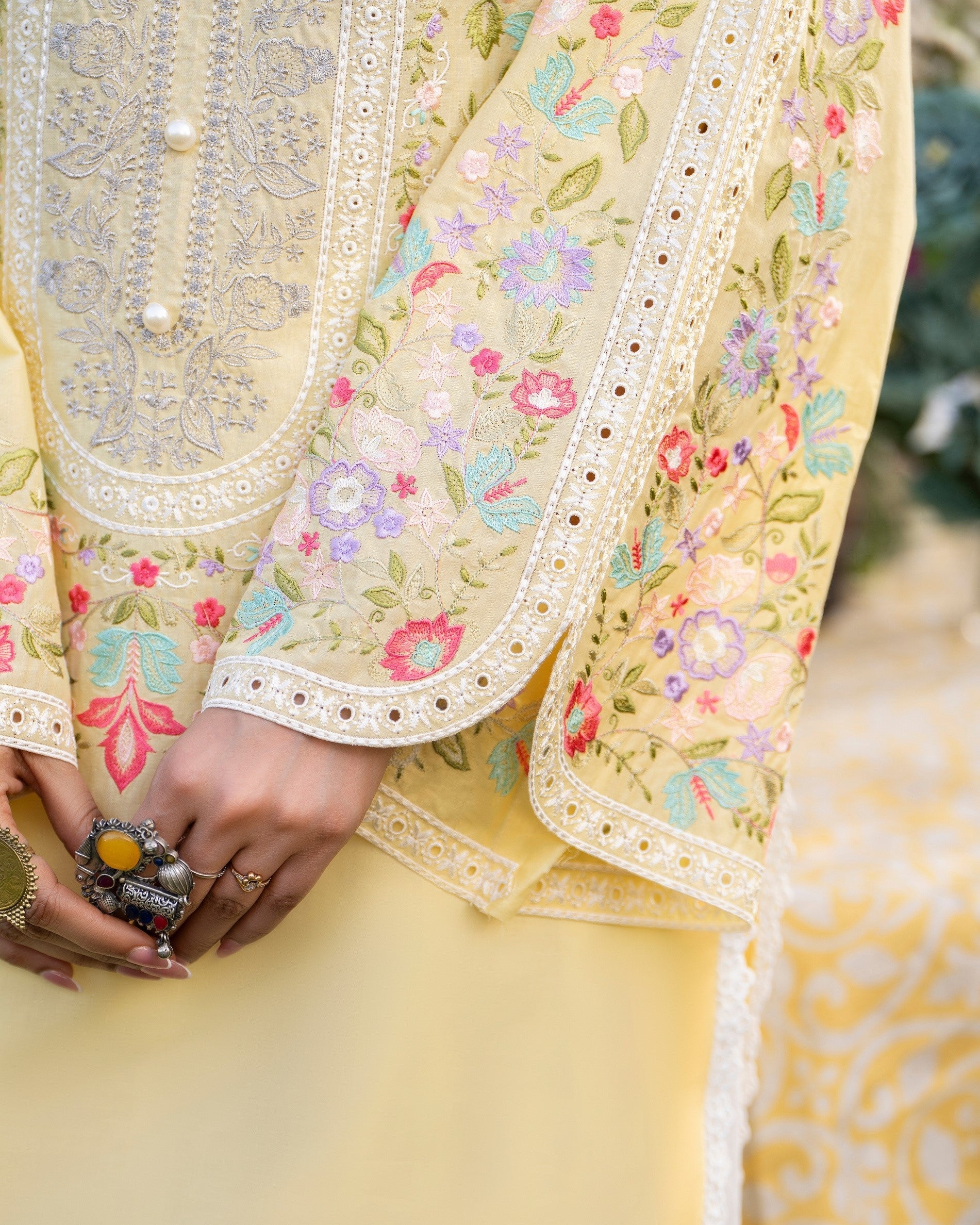 Designer Cream Chiffon Salwar Suit Online in Dubai UAE Abudhabi Ajman Sharjah