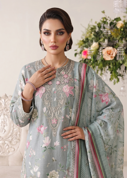 Designer Embroidered Lawn Gharara Suit Online in Dubai UAE Abudhabi Ajman Sharjah