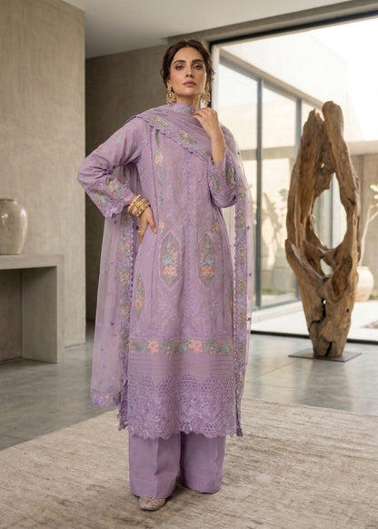 Designer Embroidered Lawn Suit Ash Purple Online in Dubai UAE Abudhabi Ajman Sharjah