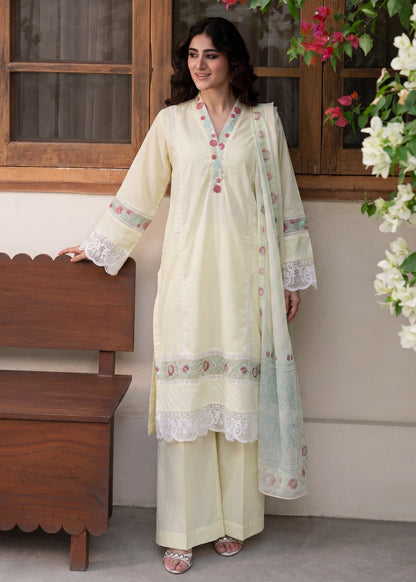 Designer Embroidered Off-White Lawn Suit for Women Online in KSA Riyadh Saudi Arabia Oman Bahrain Qatar