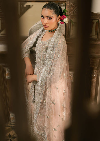 Designer Embroidered Silk Gharara with Tassel Neckline Online in KSA Riyadh Saudi Arabia Oman Bahrain Qatar