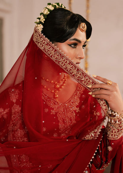 Designer Fire Red Shamooz Salwar Suit Online in KSA Riyadh Saudi Arabia Oman Bahrain Qatar