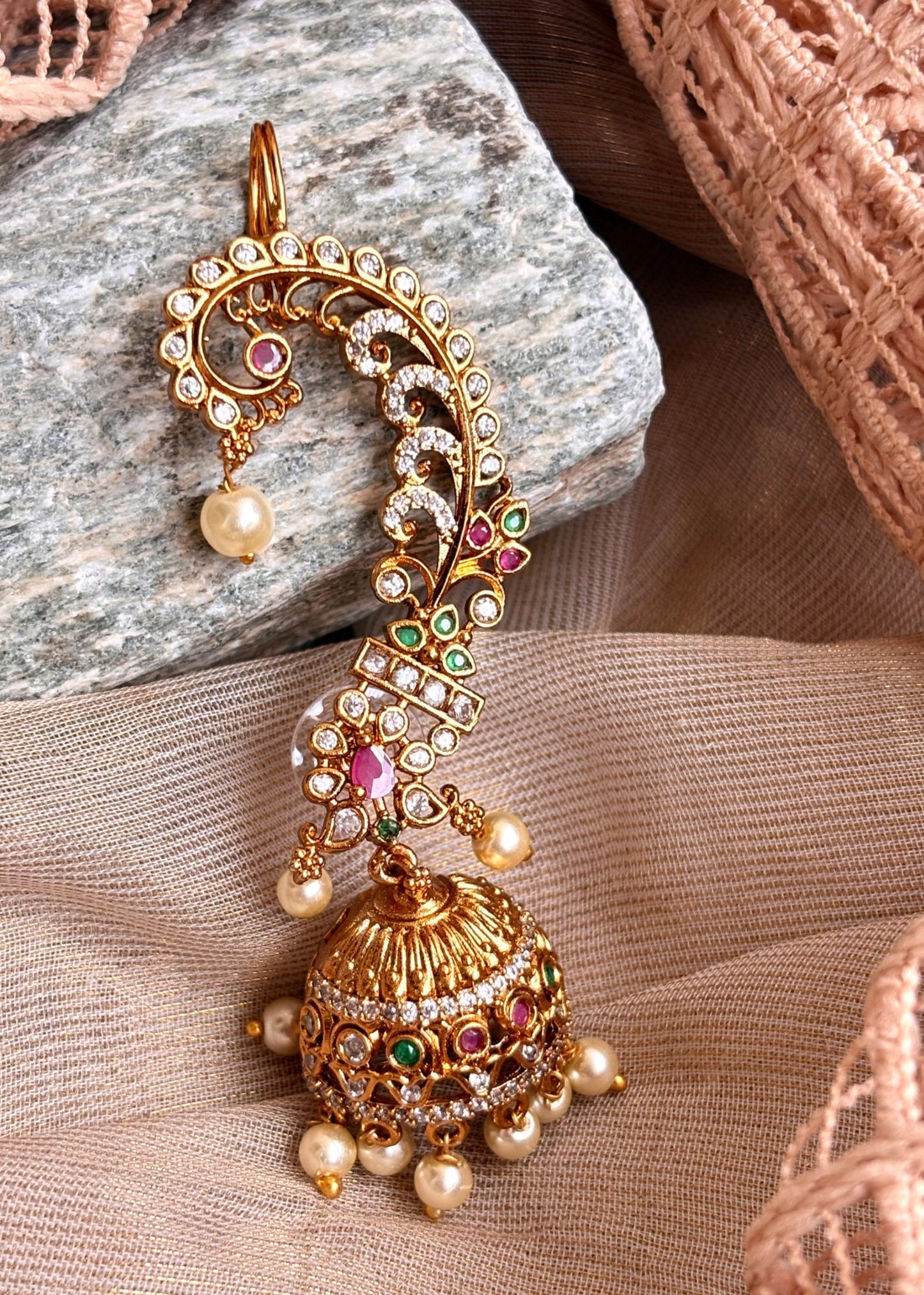 Designer Gold Plated Earrings for Women Online in KSA Riyadh Saudi Arabia Oman Bahrain Qatar