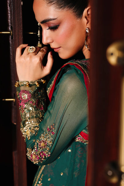 Designer Green Chiffon Bridal Outfit Online in UK USA Canada