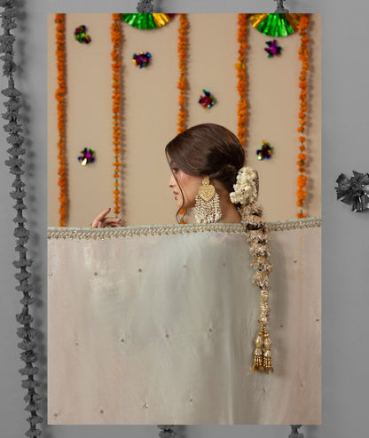 Designer Ivory Silk Salwar Suit for Women Online in UK USA Canada
