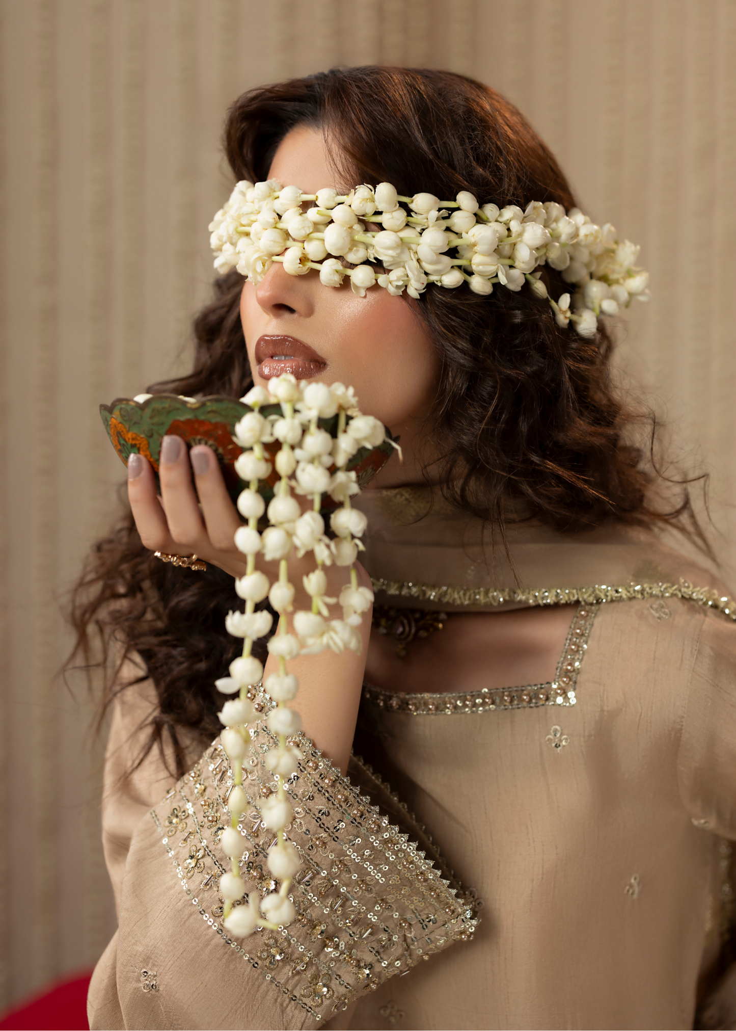 Designer Ivory Silk Wedding Outfit with Farshi Shalwar Online in Dubai DXB UAE Abudhabi Meena Bazaar