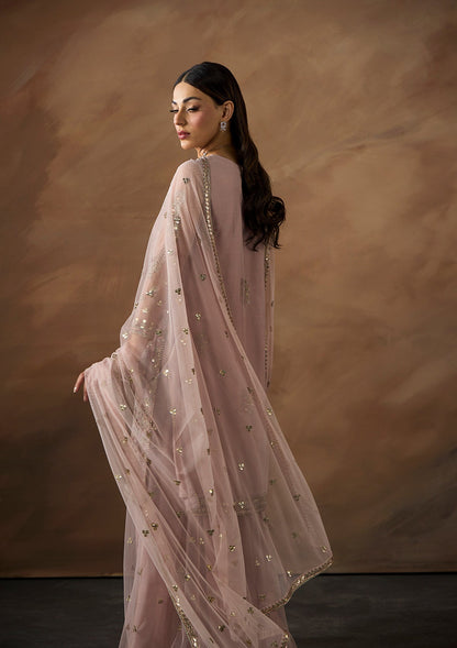 Designer Light Pink Net Salwar Kameez Online in KSA Riyadh Saudi Arabia Oman Bahrain Qatar