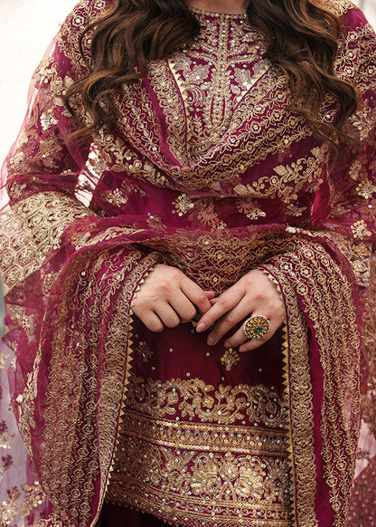 Designer Magenta Charmuse Salwar Suit Online in KSA Riyadh Saudi Arabia Oman Bahrain Qatar