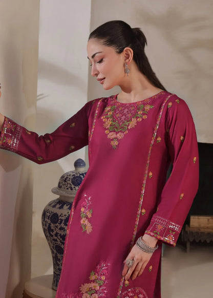 Designer Magenta Embroidered Lawn Salwar Kameez Online in KSA Riyadh Saudi Arabia Oman Bahrain Qatar