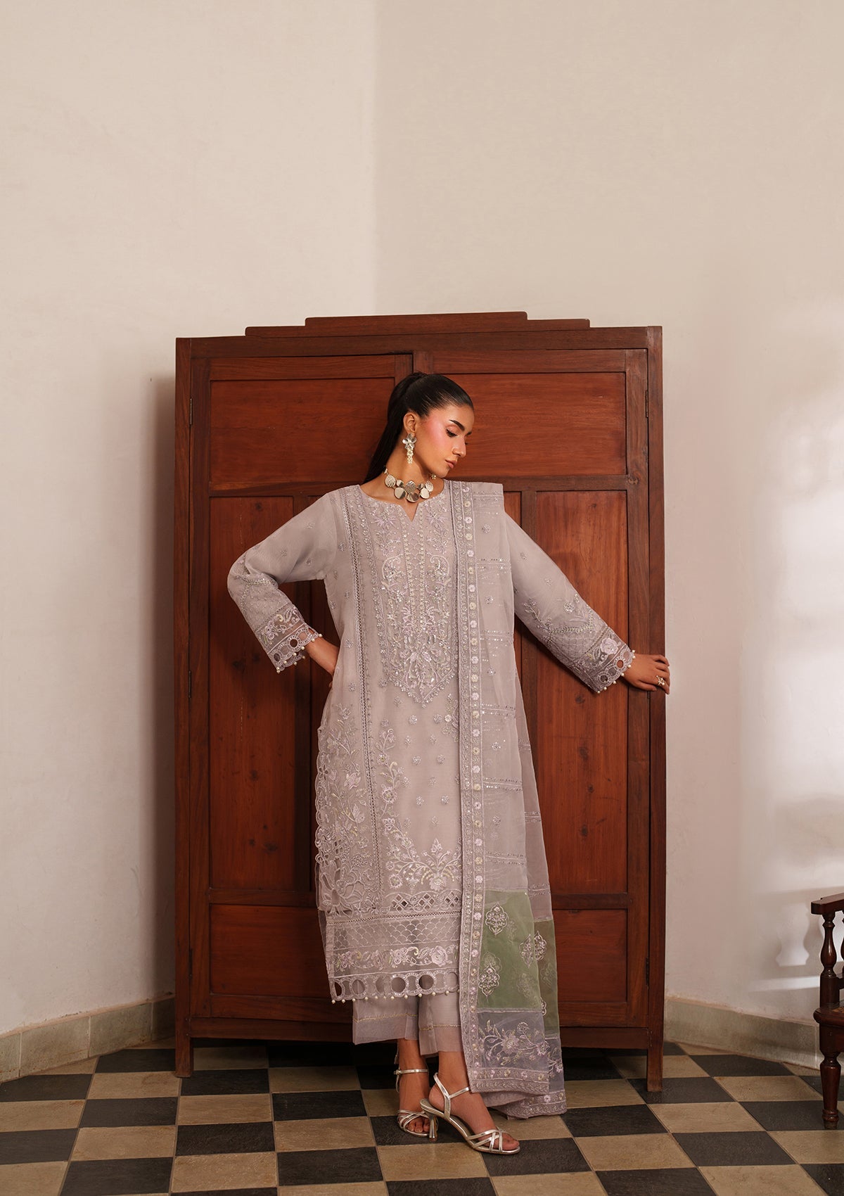 Designer Maroon Organza Suit with Net Dupatta Online in Sri Lanka India Australia