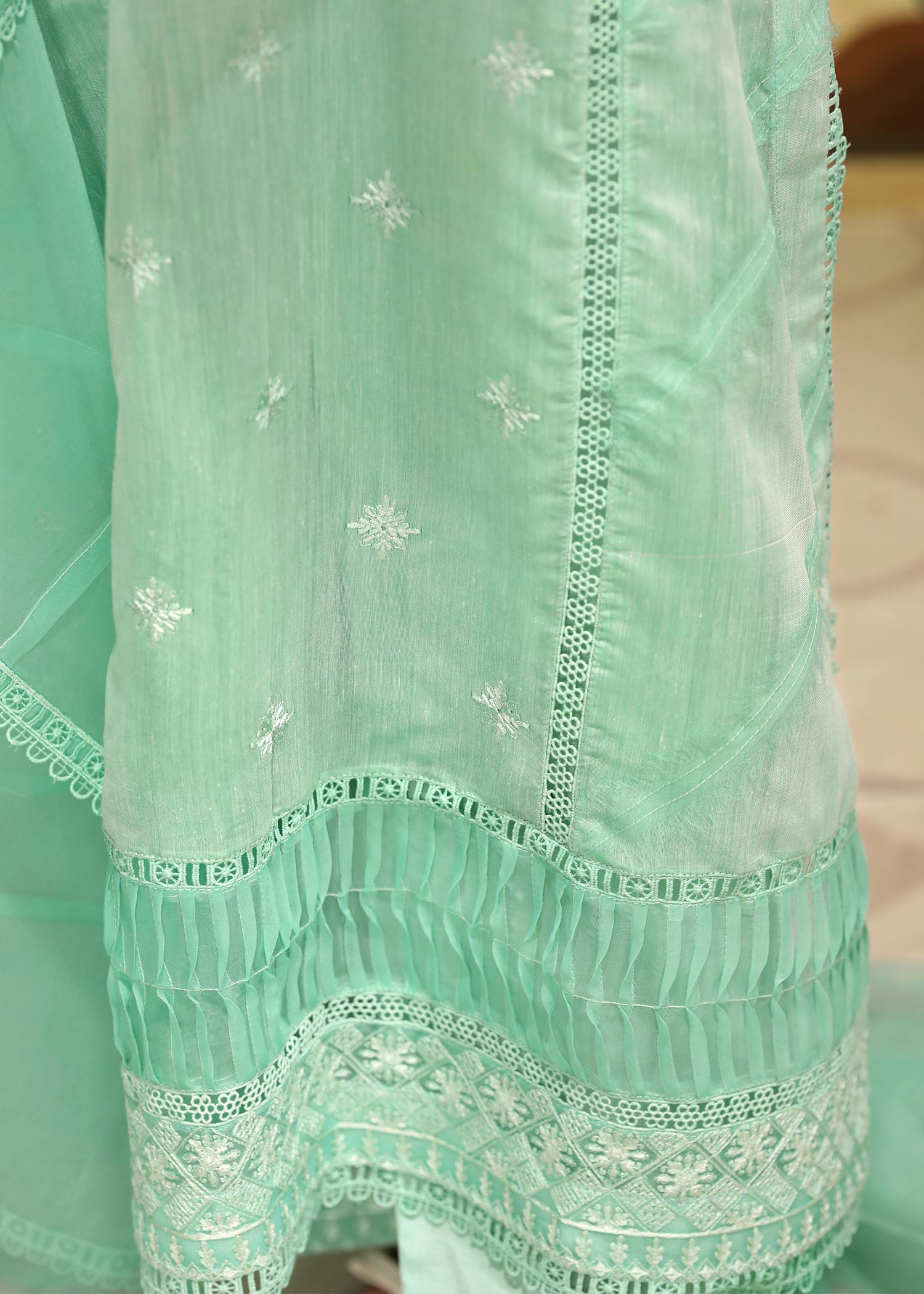Designer Mint Green Cotton Salwar Suit Online in KSA Riyadh Saudi Arabia Oman Bahrain Qatar