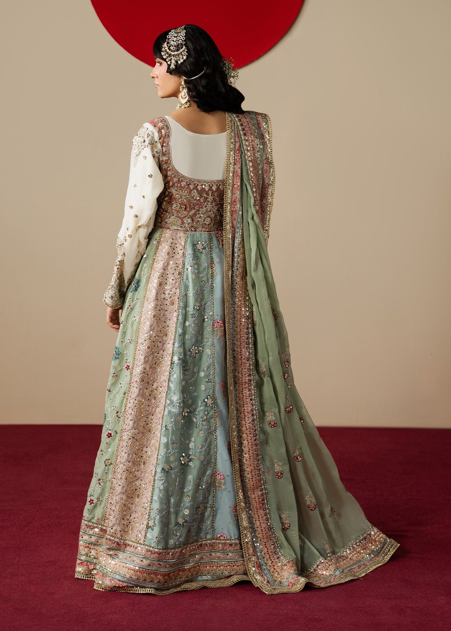 Designer Multi Chiffon Maxi Dress Online in KSA Riyadh Saudi Arabia Oman Bahrain Qatar