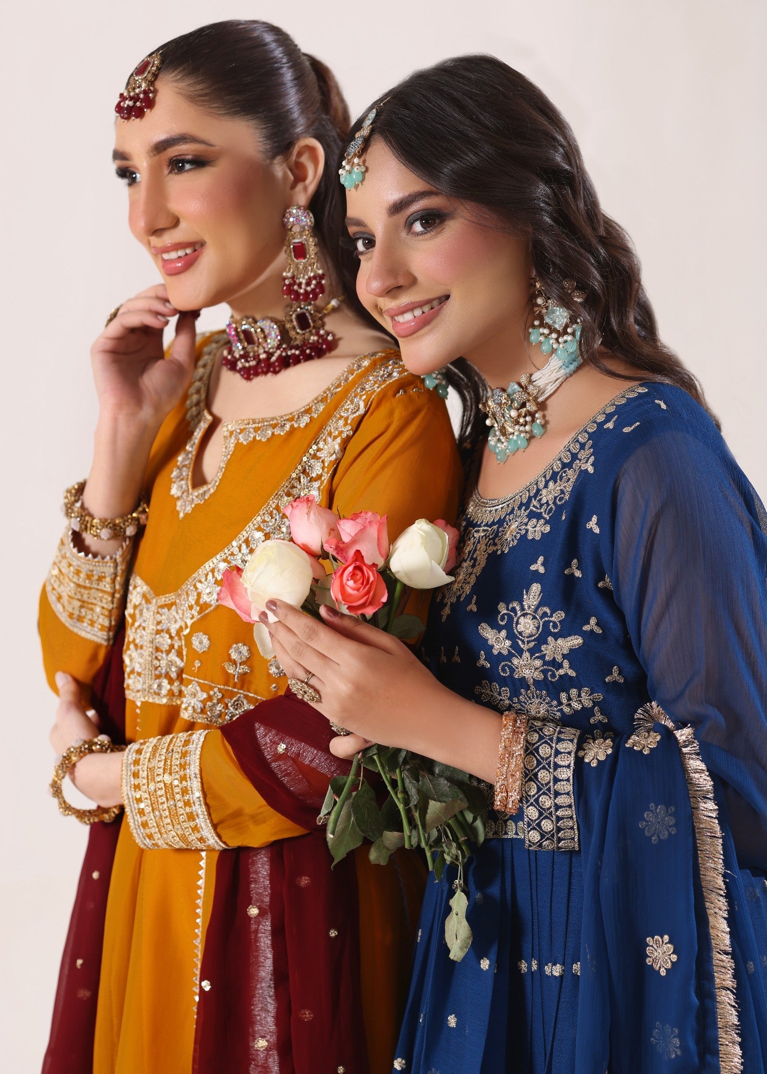 Designer Mustard Chiffon Pishwas Suit Online in KSA Riyadh Saudi Arabia Oman Bahrain Qatar