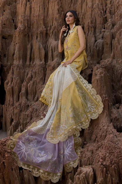 Designer Mustard Lawn Unstitched Suit Online in UK USA Canada