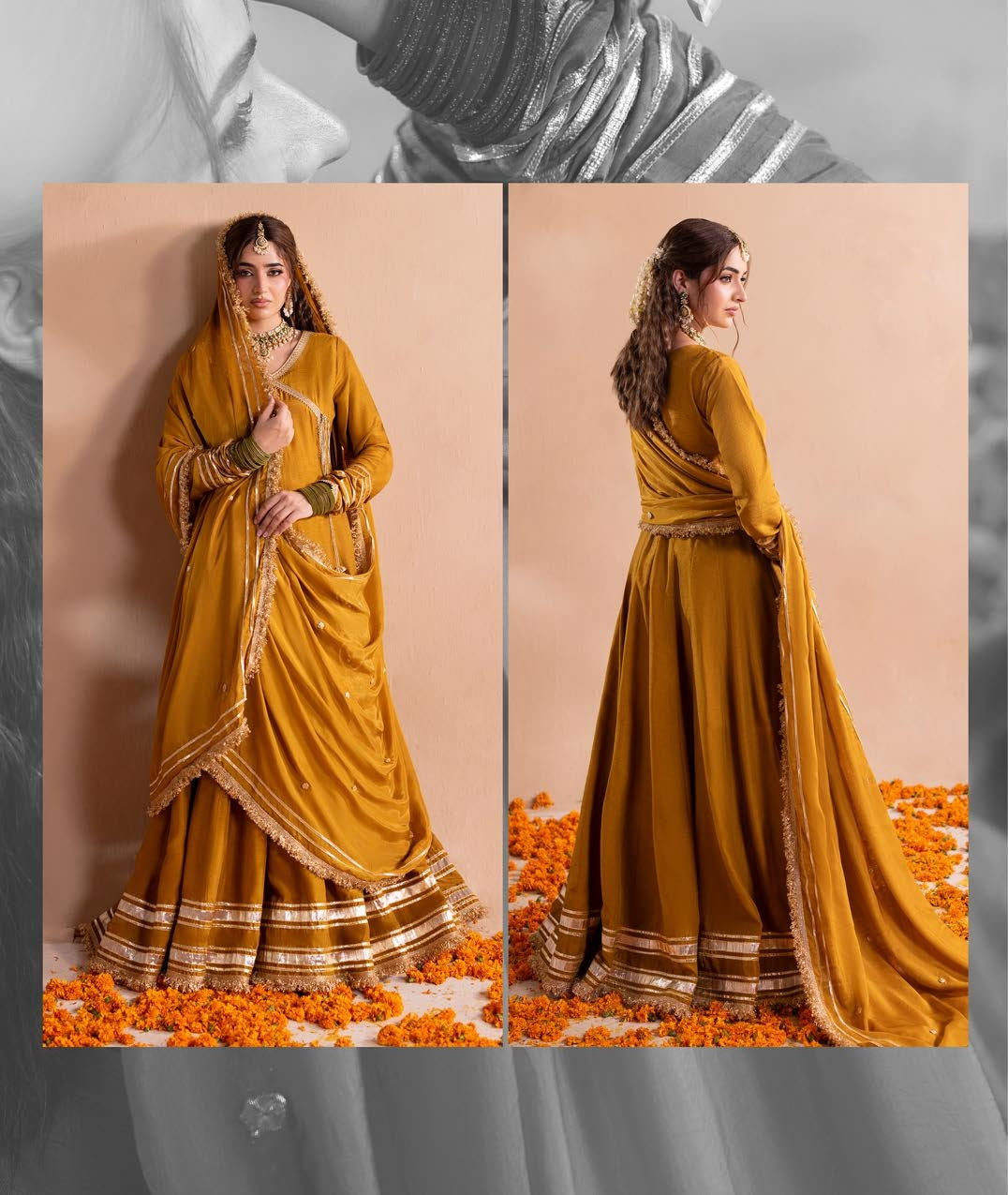 Designer Mustard Silk Ready to Wear Maxi Online in Dubai UAE Abudhabi Ajman Sharjah