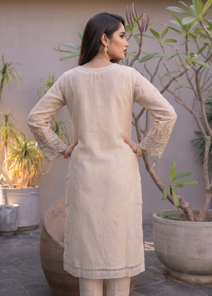 Designer Off-White Embroidered Organza Salwar Kameez Online in KSA Riyadh Saudi Arabia Oman Bahrain Qatar