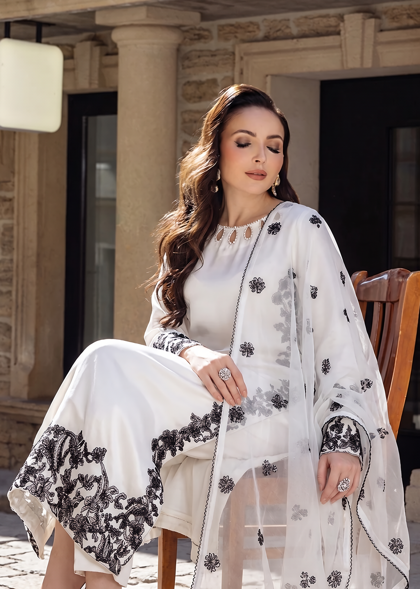 Designer Off-White Silk Festive Kurta Set Online in Dubai UAE Abudhabi Ajman Sharjah