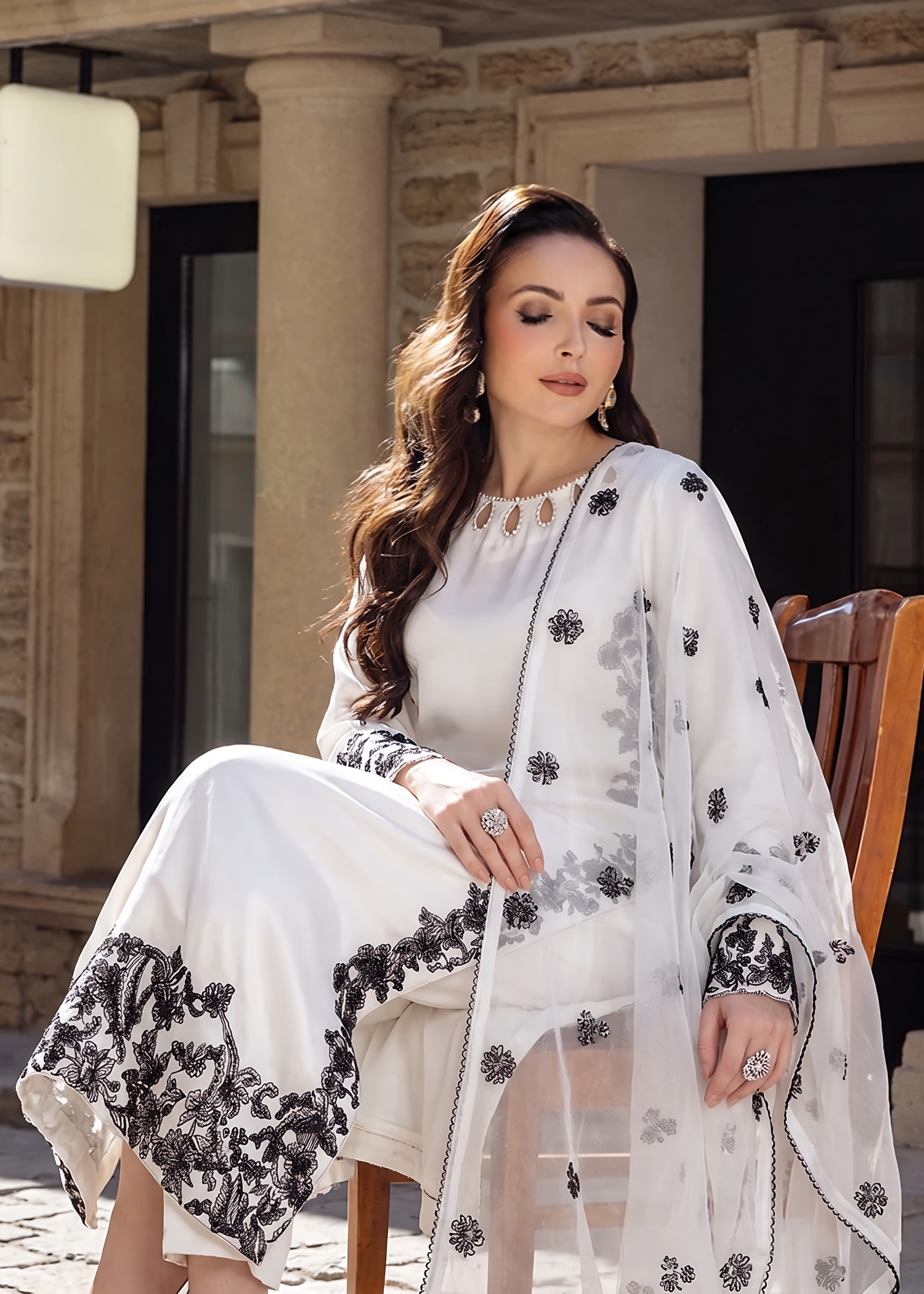 Designer Off-White Silk Festive Kurta Set Online in Dubai UAE Abudhabi Ajman Sharjah