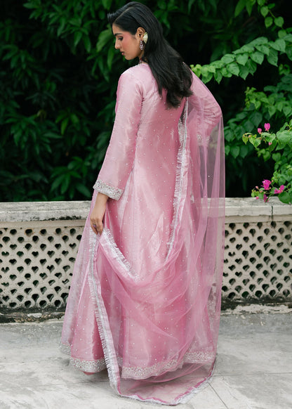 Designer Pastel Pink Peshwas with Pearl Work Online in KSA Riyadh Saudi Arabia Oman Bahrain Qatar