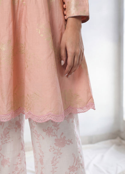 Designer Peach Lawn Partywear Salwar Suit Online in Dubai UAE Abudhabi Ajman Sharjah