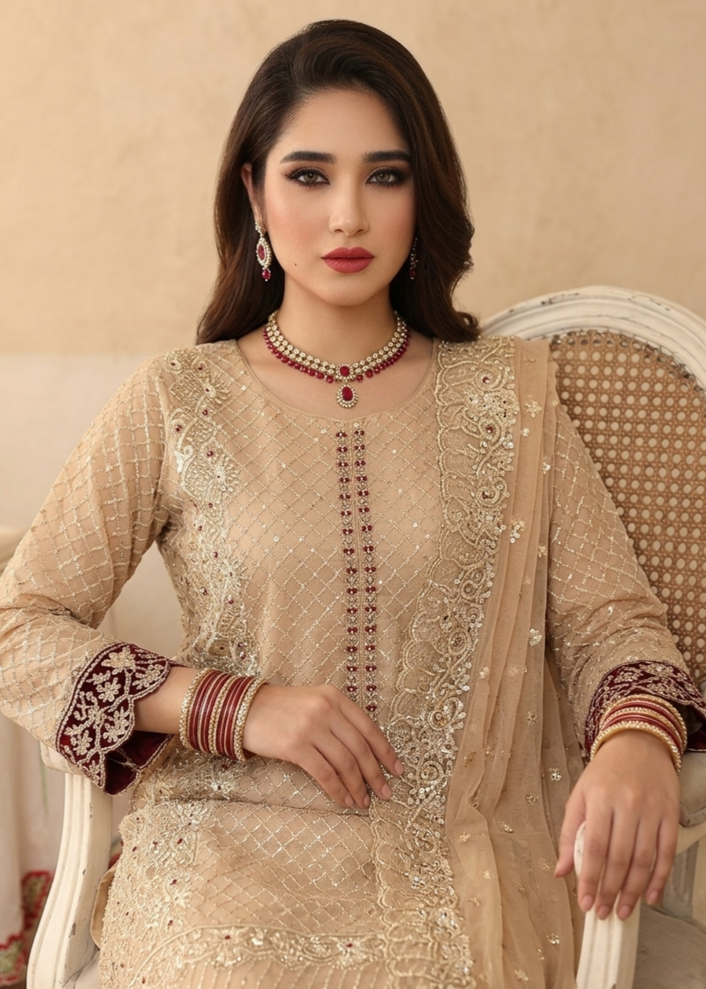 Designer Peach Orange Organza Salwar Suit Online in KSA Riyadh Saudi Arabia Oman Bahrain Qatar