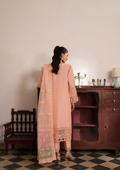 Designer Peach Pink Organza Kurta Suit Online in KSA Riyadh Saudi Arabia Oman Bahrain Qatar