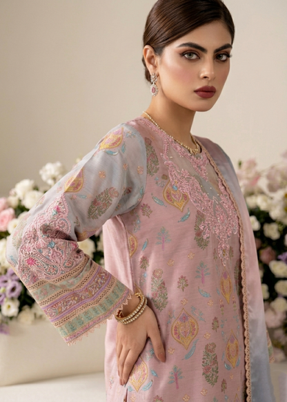 Designer Peach Raw Silk Salwar Kameez Festive Online in KSA Riyadh Saudi Arabia Oman Bahrain Qatar