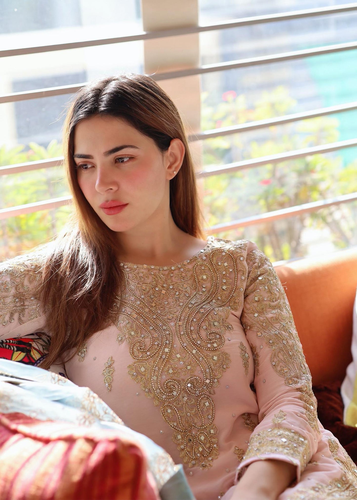 Designer Pink Chiffon Sharara Gharara Online in KSA Riyadh Saudi Arabia Oman Bahrain Qatar