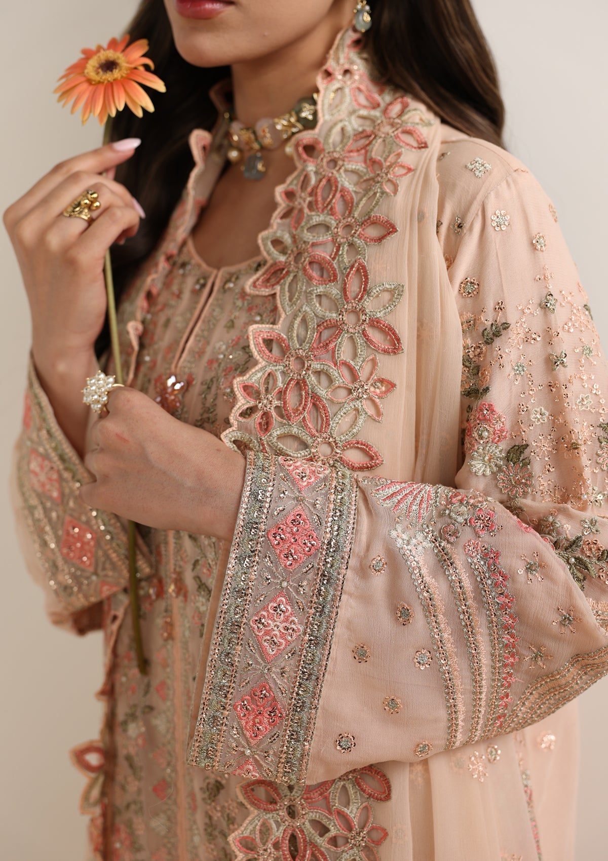 Designer Pink Chiffon Suit Online in Sri Lanka India Australia