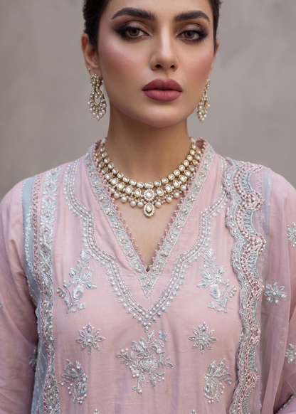 Designer Pink Cotton Salwar Suit Online in KSA Riyadh Saudi Arabia Oman Bahrain Qatar