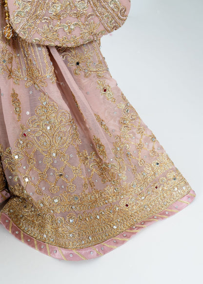 Designer Pink Embroidered Chiffon Outfit Online in KSA Riyadh Saudi Arabia Oman Bahrain Qatar