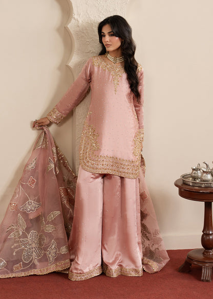 Designer Pink Sharara Suit for Women Online in KSA Riyadh Saudi Arabia Oman Bahrain Qatar